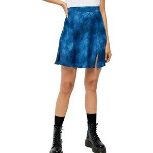 Free People Women's Martine Flirt Tie Dye Mini A-Line Skirt, Navy Blue, Size 2
